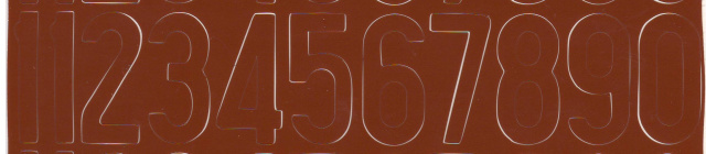 1 1/2" Texas Longhorns Brown left and right number set